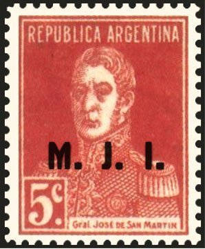 San Martin, ovpt. “M.J.I.”