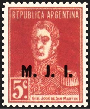 San Martin, ovpt. “M.J.I.”