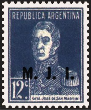 San Martin, ovpt. “M.J.I.”
