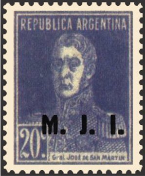 San Martin, ovpt. “M.J.I.”
