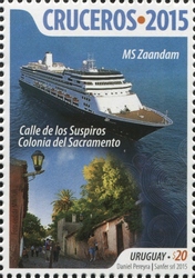 Stamp, MS Zaandam, Uruguay,  , Tourism, Tourist activities, Ships and Navigation, Ships, Transportation