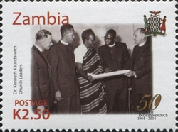 Stamp, 50th Anniversary of Independence of Zambia, Zambia,  , Politics and Government, Independence