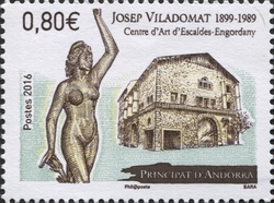 Stamp, Joseph Viladomart, Andorra, French Administration,  , Sculptures, Fine Arts, Fine Arts, Artists