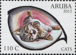 Stamp, Cats, Aruba,  , Cats, Fauna