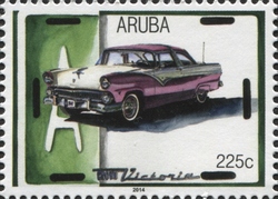 Stamp, Victoria, Aruba,  , Motor vehicles, Roads, Transportation
