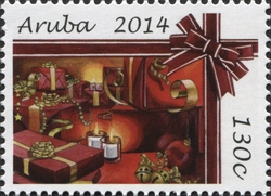 Stamp, Christmas and New Year 2014, Aruba,  , Holy Days and Celebrations, Holy Days and Celebrations, Christmas and Easter, New Year