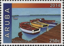 Stamp, Fishing Boats, Aruba,  , Ships and Navigation, Ships, Transportation