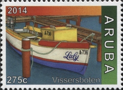 Stamp, Fishing Boats, Aruba,  , Transportation, Ships, Ships and Navigation