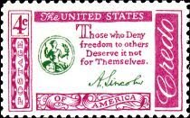 Stamp, Abraham Lincoln Quotation, United States of America,  