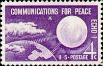 Stamp, Radio Waves Connecting Echo I and Earth, United States of America,  