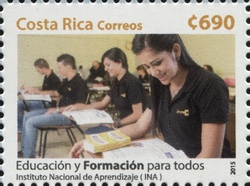 Stamp, 50th Anniversary of the National Institute of Apprenticeship, Costa Rica,  , Education, Schools