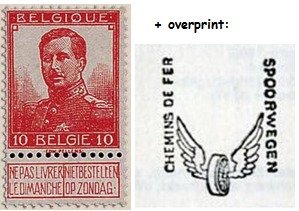 Railway Stamp: Winged Wheel in violet overprint