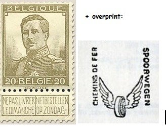 Railway Stamp: Winged Wheel in violet overprint