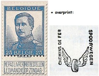 Railway Stamp: Winged Wheel in violet overprint