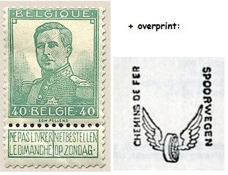 Railway Stamp: Winged Wheel in violet overprint