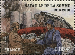 Stamp, Centenary of the Battle of the Somme, France,  , World War I and II, History