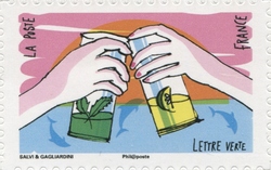 Stamp, Under the Sun, France,  , Sport, Wine and Grapes, Outdoor activities,  Food