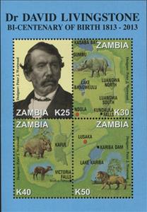 Mini Sheet, Centenary of Dr David Livingstone, Zambia,  