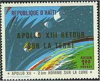 Stamp, Apollo 12, Haiti,  , Moon Landing, Outer Space, Space Traveling, Spacecrafts