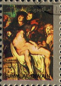 Stamp, Entombment, Umm al-Qiwain,  , Paintings