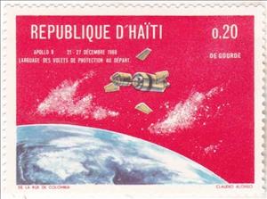 Stamp, Apollo 8-protective shutters departing, Haiti,  , Outer Space, Satellites, Space Traveling, Spacecrafts