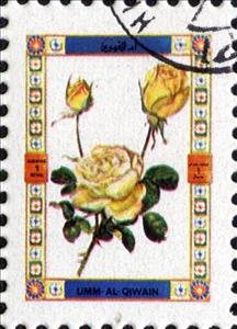 Stamp, Roses, Umm al-Qiwain,  , Flowers
