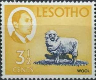 King Moshoeshoe II and Merino Sheep (Ovis ammon aries)