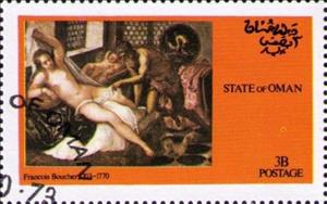 Stamp, Francois Boucher 1703-1770, Cinderellas,  , Art, Nudes, Paintings