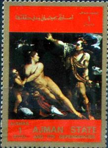 Stamp, Nude painting, Ajman,  , Art, Nudes, Paintings