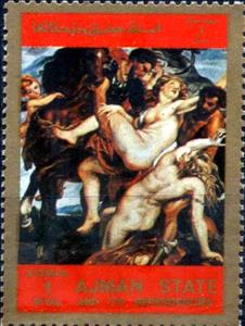 Stamp, Nude painting, Ajman,  , Nudes, Paintings