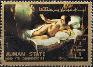 Stamp, Nude painting, Ajman,  , Nudes, Painters, Paintings