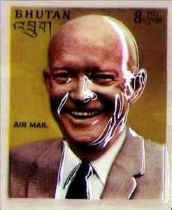 Stamp, Eisenhower, Bhutan,  , Famous People