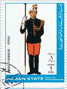 Stamp, Garde D`honneur -Perou, Ajman,  , Military Officers