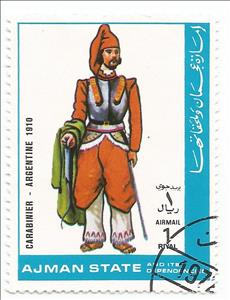 Stamp, Carabinier - Argentine 1910, Ajman,  , Uniforms