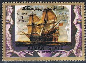 Stamp, Sailing ships, Ajman,  , Sailing Ships