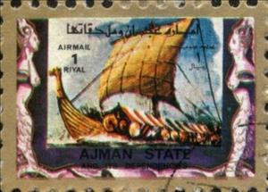 Stamp, Sailing Ship, Ajman,  , Ships, Transport