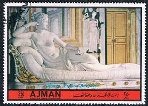Stamp, Paolina Borghese; by Antonio Canova, Ajman,  