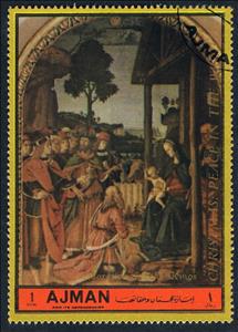 Stamp, Adoration of the Kings, Ajman,  