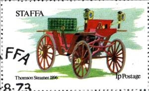 Stamp, Thomson Steamr 1896, Cinderellas,  , Cars