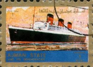 Stamp, Ship vessel, Ajman,  , Ships, Transport