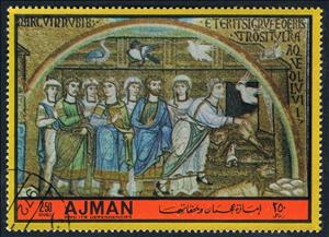 Stamp, God makes a covenant with Noah, Ajman,  , Mosaic, UNESCO