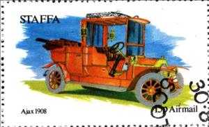 Stamp, Ajax 1908, Cinderellas,  , Cars