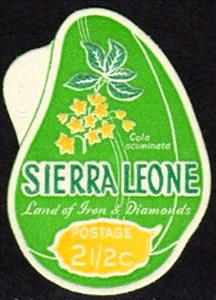 Stamp, Cola acuminata, Sierra Leone,  , Fruits, Nuts, Plants (Flora)