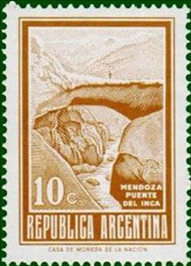 Stamp, Inca Bridge, Mendoza, Argentina,  , Bridges