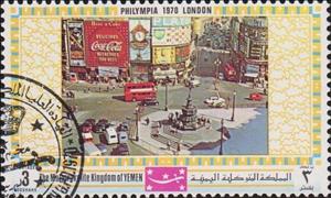 Stamp, Piccadilly Circus, Yemen, Kingdom,  , Philatelic Exhibitions, Town Squares