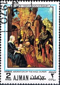 Stamp, Adoration of the Magi, Ajman,  , Paintings