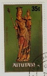 Stamp, Madonna, 15th c., Aitutaki,  