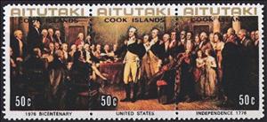 Se-tenant, The Resignation of General Washington 1783, Aitutaki,  