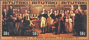 Se-tenant, The Resignation of General Washington 1783, Aitutaki,  