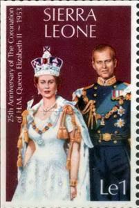 Stamp, The 25th Anniversary of the Coronation of Queen Elizabeth II, Sierra Leone,  , People